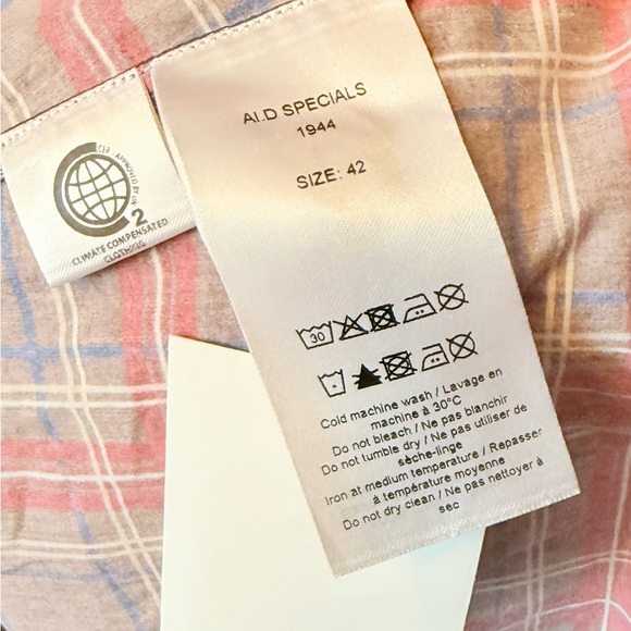 Ganni Plaid Long-Sleeve Cotton Dress - Picture 7 of 13